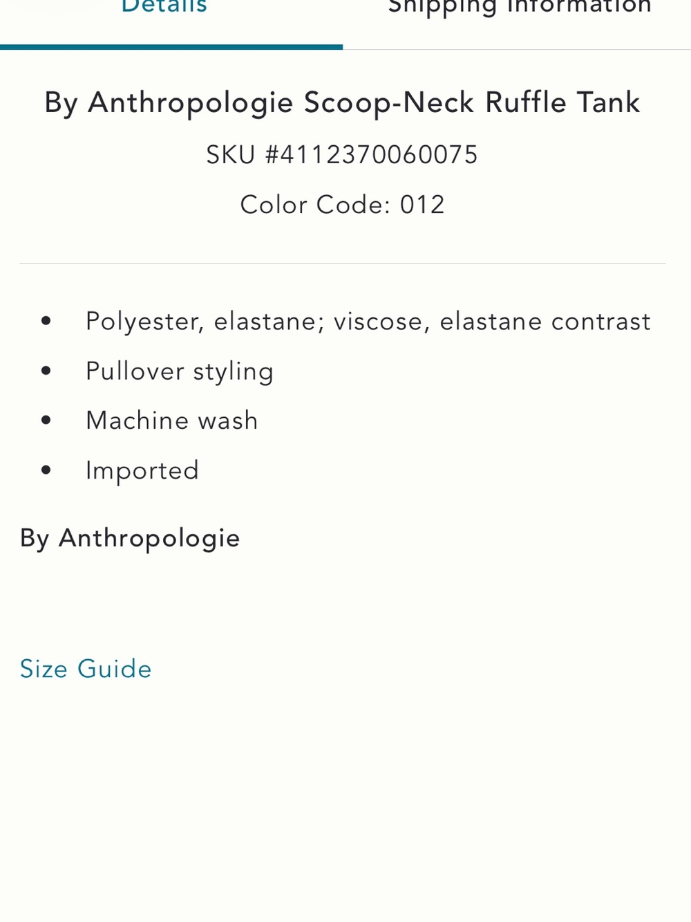 Anthropologie Scoop Neck Ruffled Tank - Picture 9 of 9